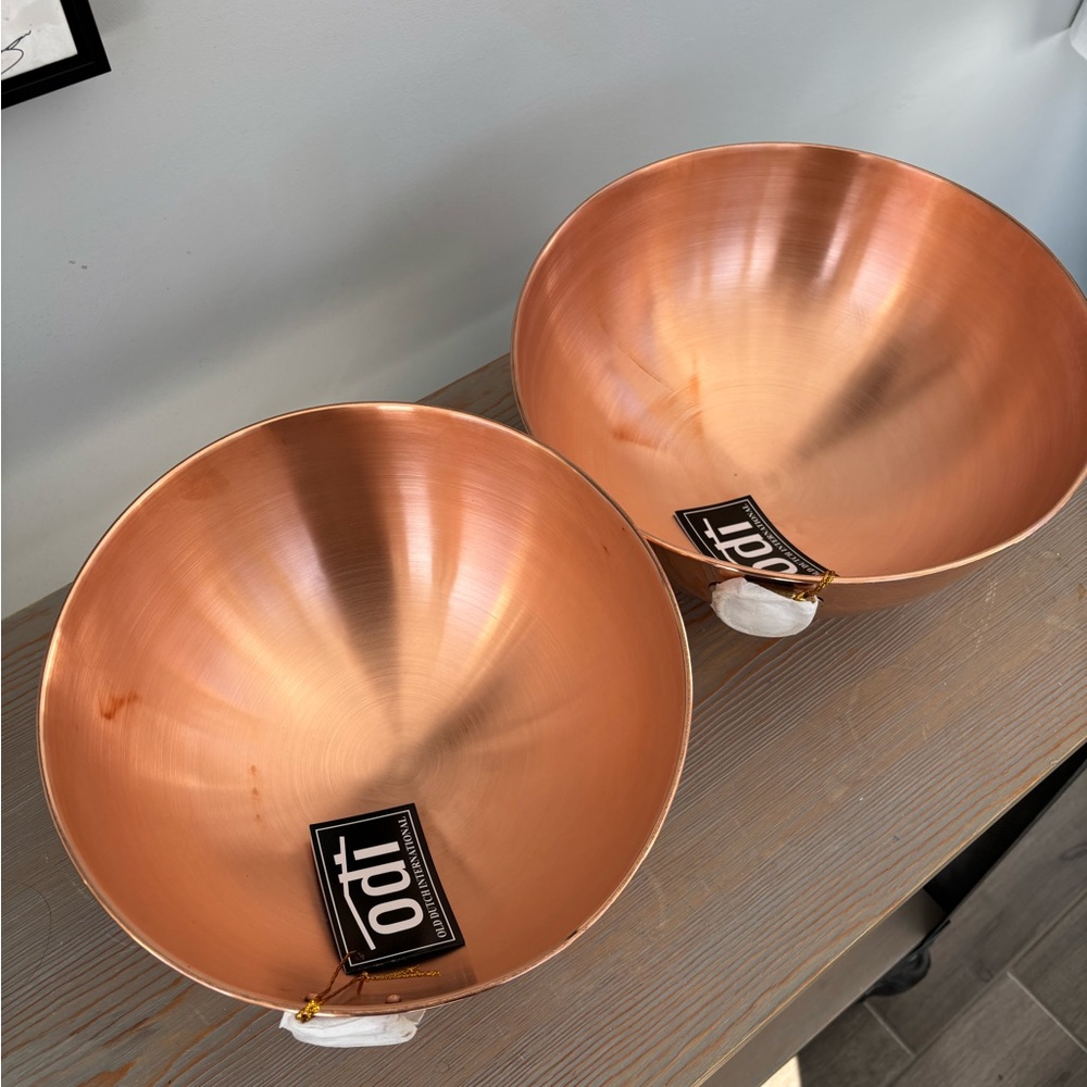 Old Dutch International Solid Copper Bowl Set NWT